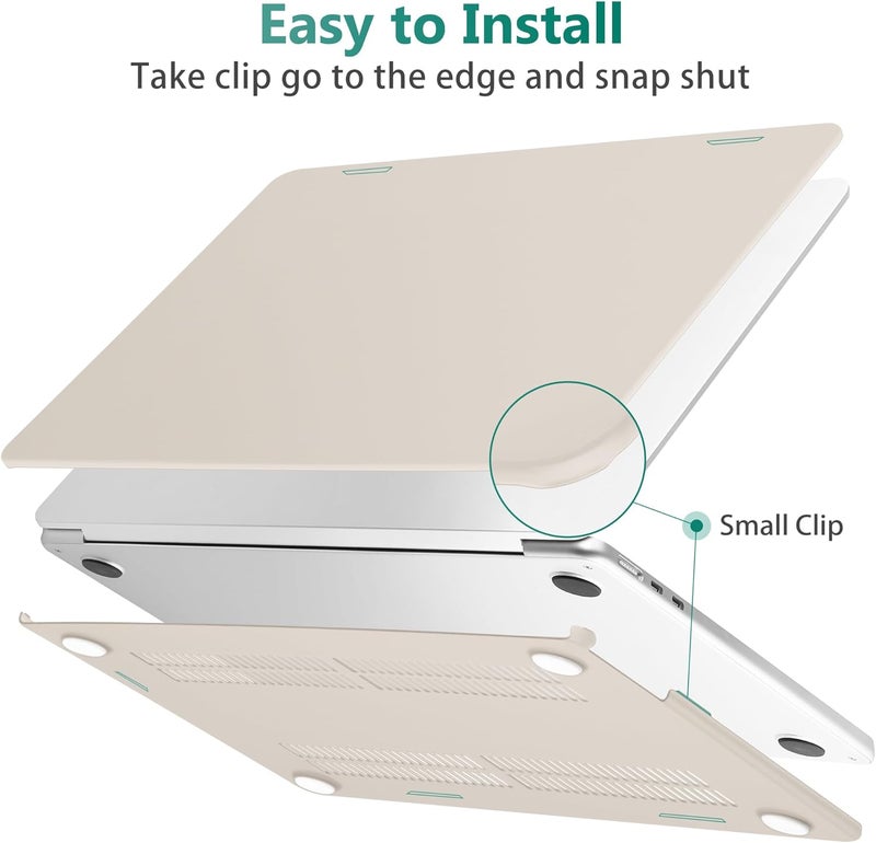May Chen for M4 MacBook Air 13.6 inch Case 2025 2024 2023 2022 Release A3240 M3 A3113 M2 A2681, Plastic Hard Shell Case for MacBook Air 13.6" with Retina Display Fits Touch ID, Rock ash - Image 5